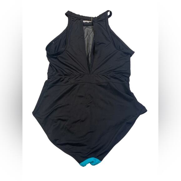 Adore Me One Piece Swimsuit Color Block Blue Black Size 2X - Picture 2 of 5